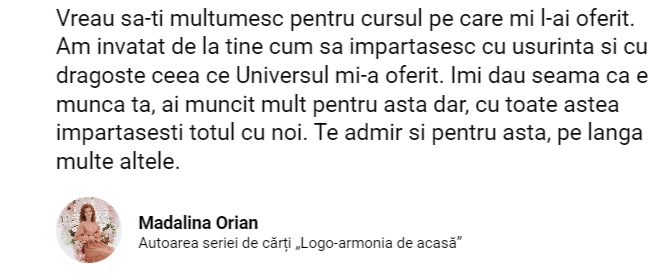 Testimonial Madalina Orian 2
