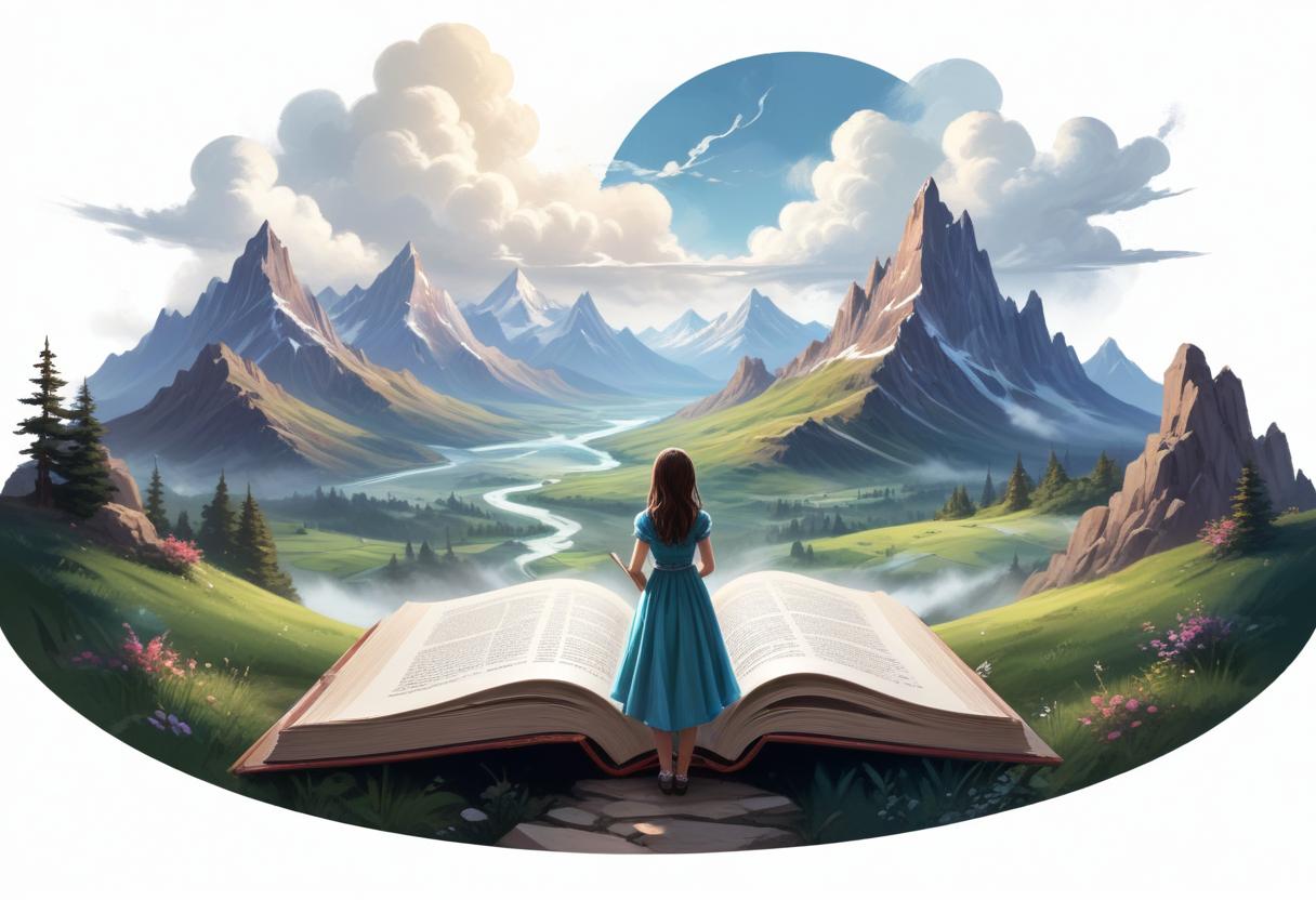 Calea Către Carte - Program Complex - 6L4 9 Freepik Digital Painting A Young Girl Looking At An Open B 64558